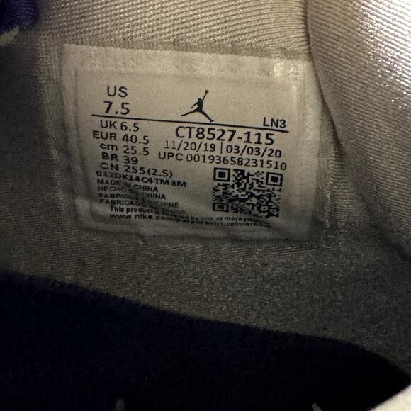 Size 7.5 - Nike Air Jordan 4 Retro Purple Metallic 2020 Men's Shoes - Picture 6 of 8